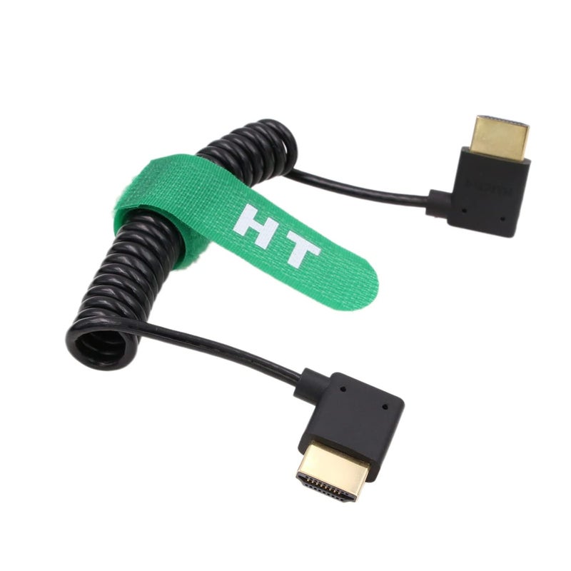 HangTon كابل HDMI 4K 60p 8K رفيع ملتف لكاميرا Sony A7M4 ATOMOS Shinobi Ninja V Portkeys BM5 FEELWORLD Blackmagic ZCAM Canon Nikon نوع A HDMI 2.1 بزاوية يمين ويسار - Image 5